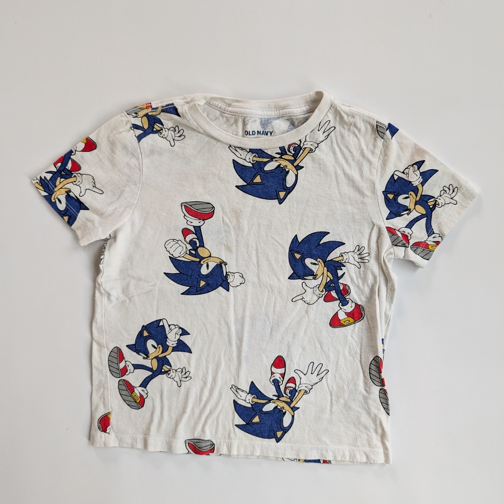 Old Navy Kids Sonic Print Tee - White and Blue
